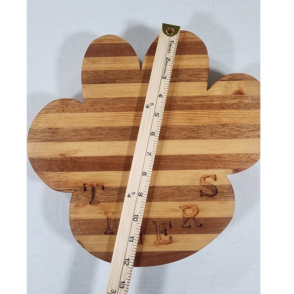 Charcuterie Cutting Board Tigers Mascot Paw Handcrafted Striped Serving Wood